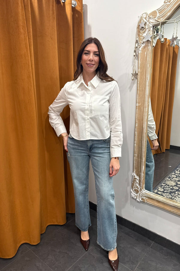 9 to 5 white button down shirt