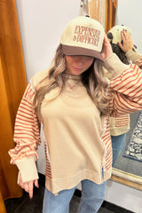 morning oversized striped knit top