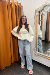 all the good vibes ivory sweatshirt