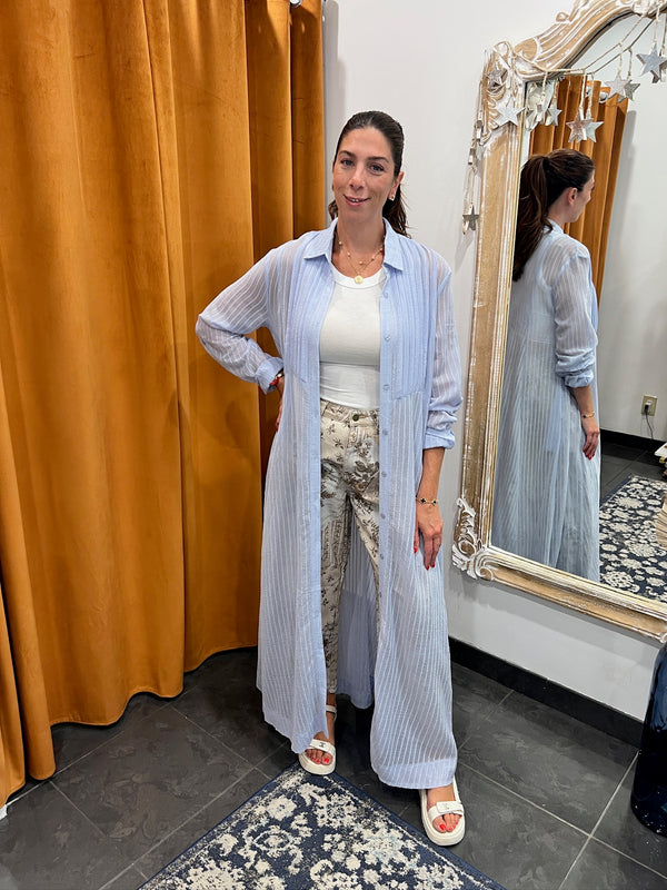 baby blue breeze maxi kimono