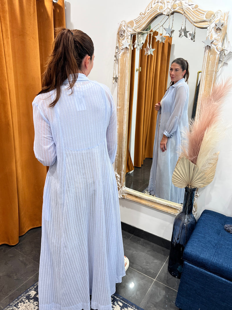 baby blue breeze maxi kimono