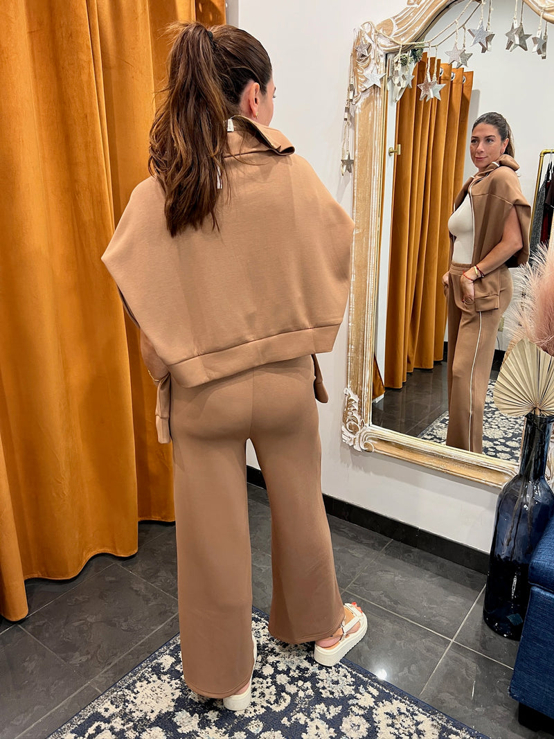 toffee cloud fleece quarter zip sweater