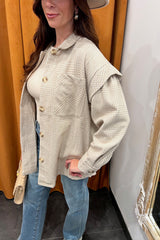 light & sweet plaid collared shacket