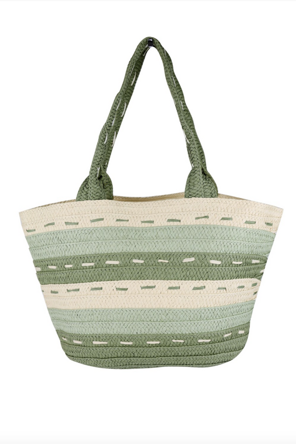 striped stitch tote