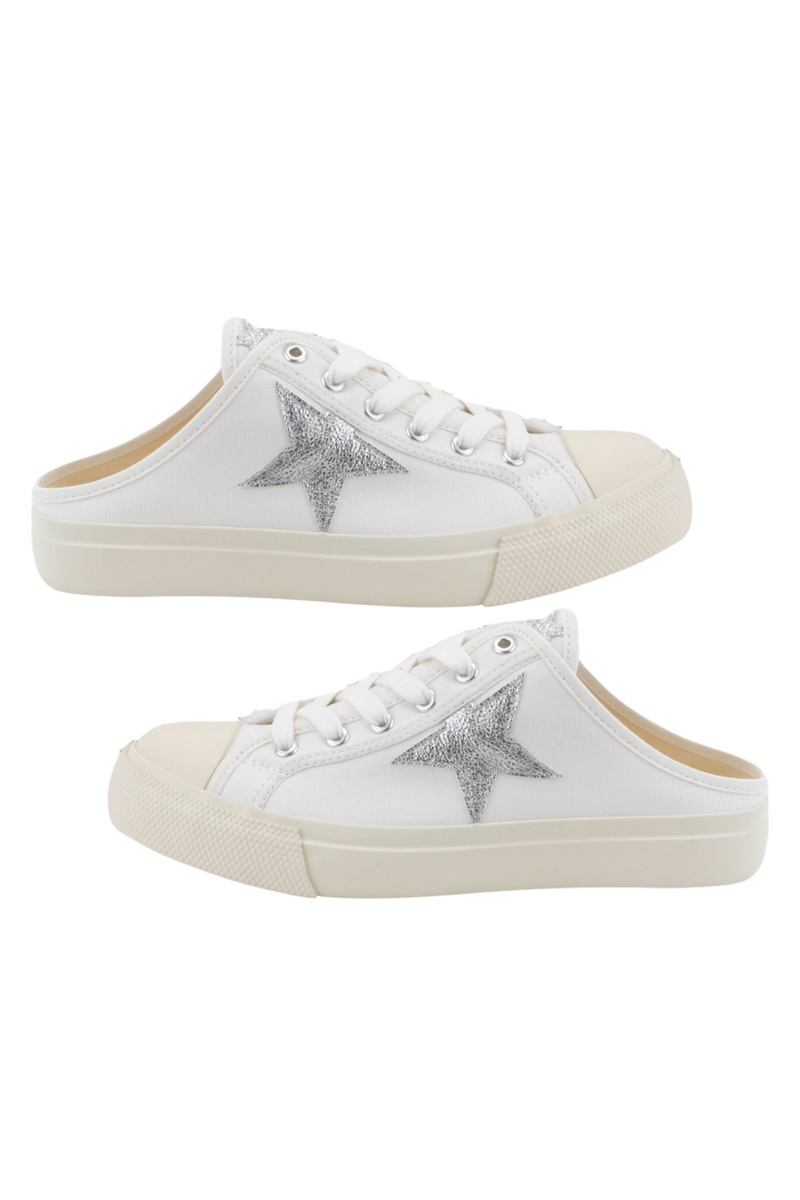 zoe silver star sneakers