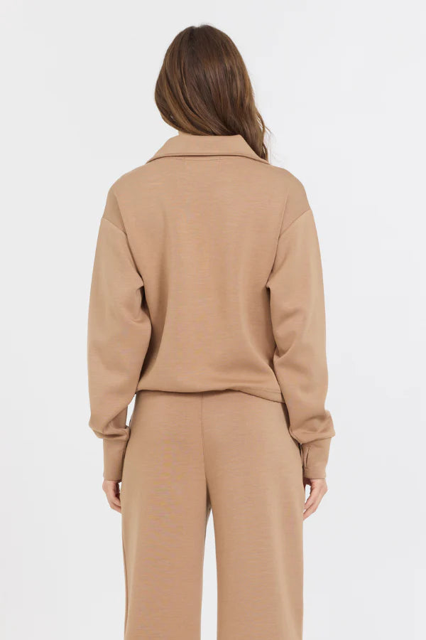 caramel cloud fleece quarter zip