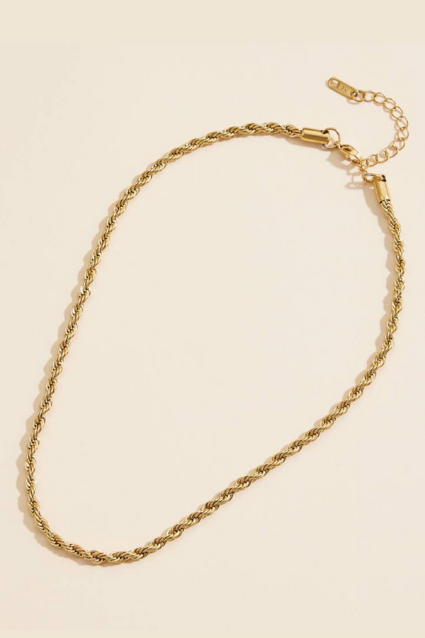 gold rope stainless steel necklace