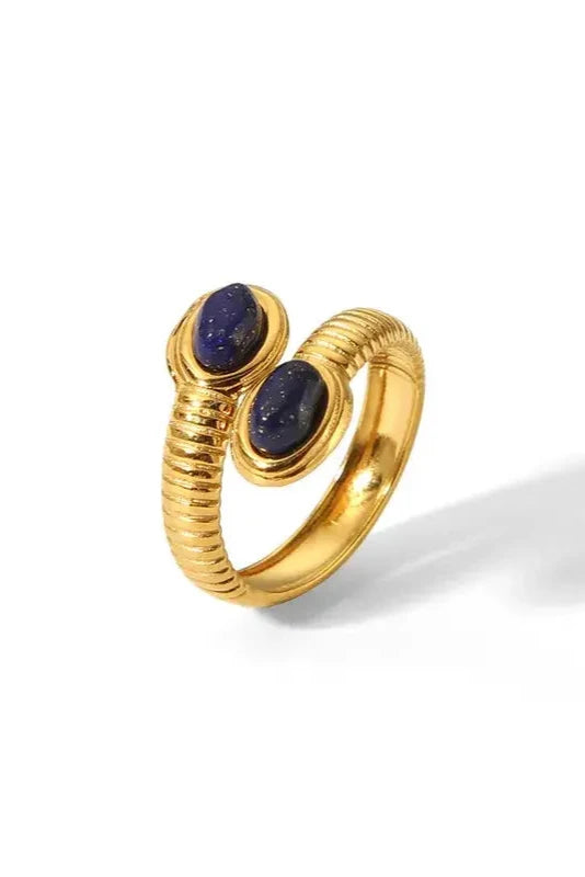 Navy 18K Gold Plated Snake Ring