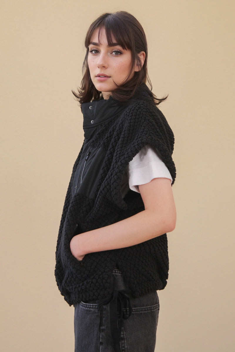 motorsport woven vest- black