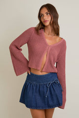 autumn rose bell sleeve cardigan
