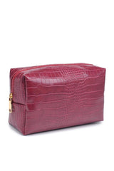 croc chic cosmetic pouch - red