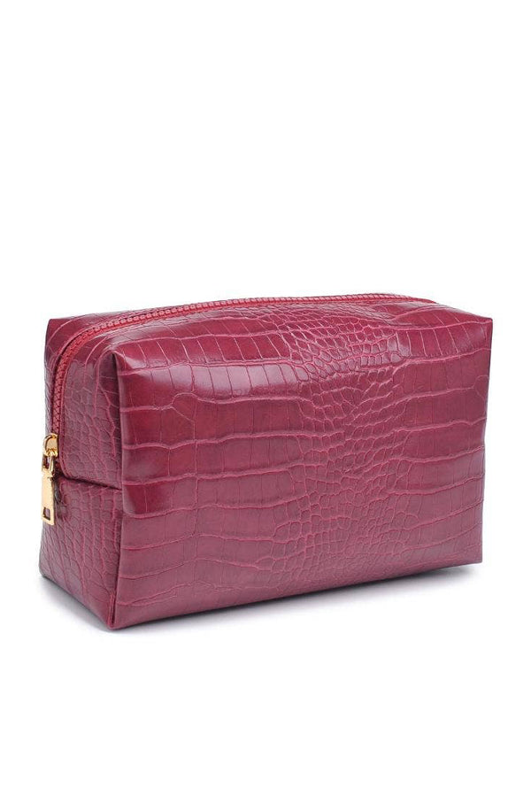 croc chic cosmetic pouch - red