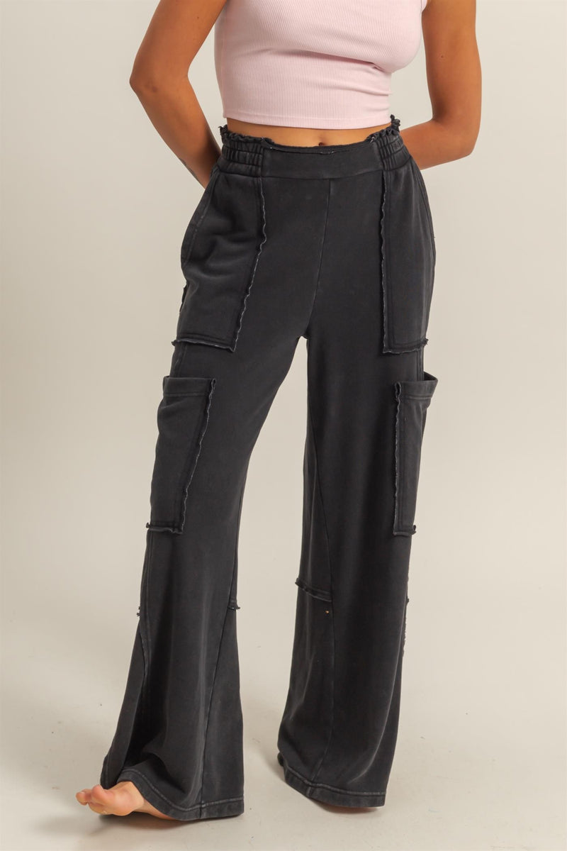 utility cargo washed out black sweatpants