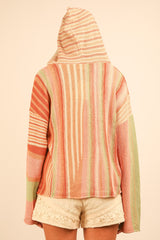 rainbow sherbert summer knit hoodie