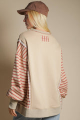 morning oversized striped knit top