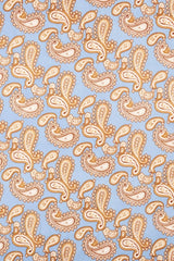 Classic Paisley Satin Bandana- Blue