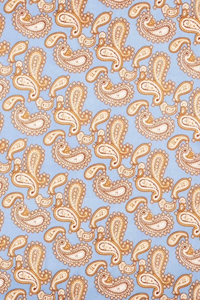 Classic Paisley Satin Bandana- Blue