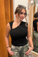 mamma mia asymmetrical knit top