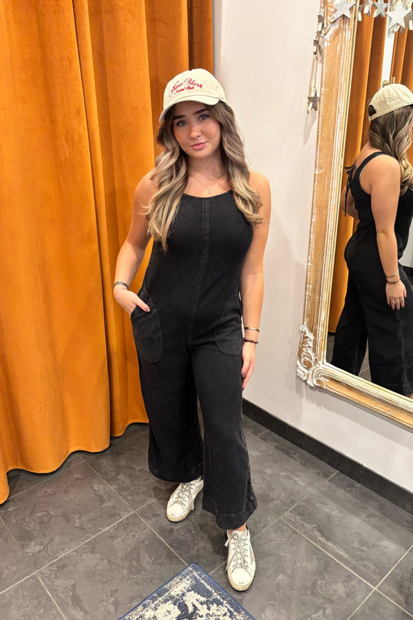 laid-back waffle knit jumpsuit