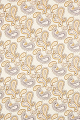 Classic Paisley Satin Bandana- Beige