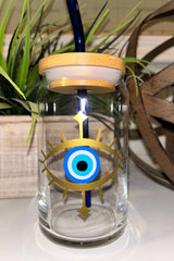 Evil Eye Can Glass: 16 oz