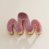 Matte Wavy Claw Clip - Burgundy