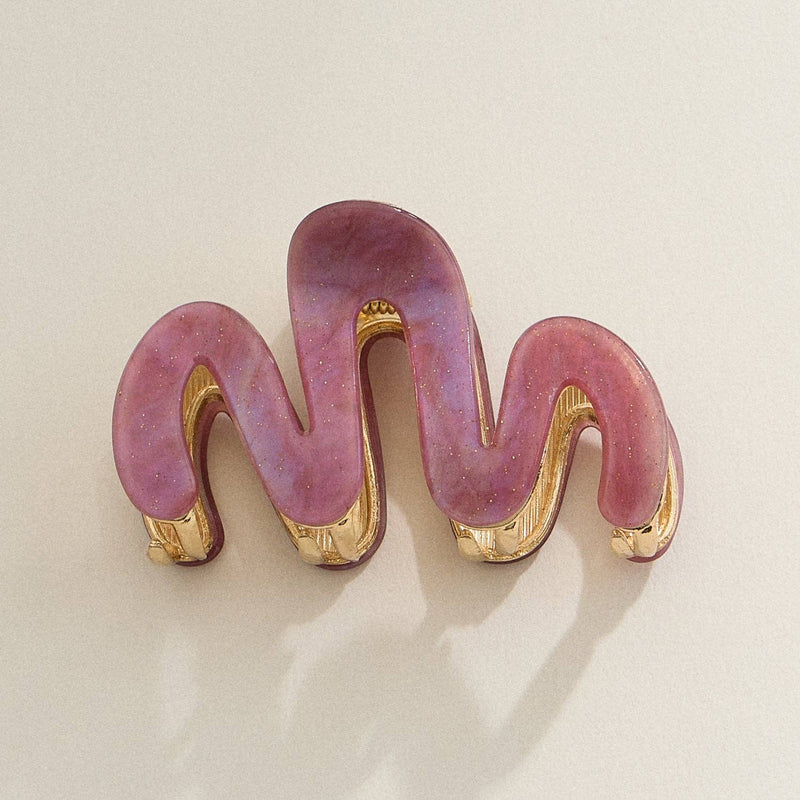 Matte Wavy Claw Clip - Burgundy