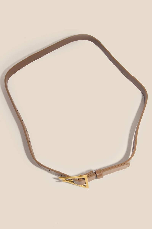 brown faux leather triangle belt