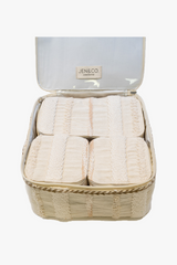 Fiona Cotton Cosmetic Case: Beige/White