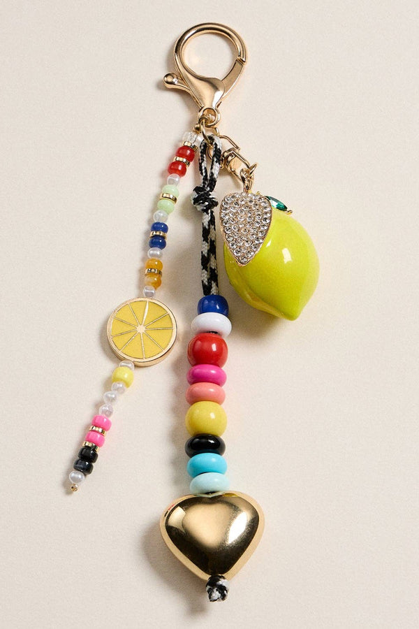 summer lemon charm keychain bag charm