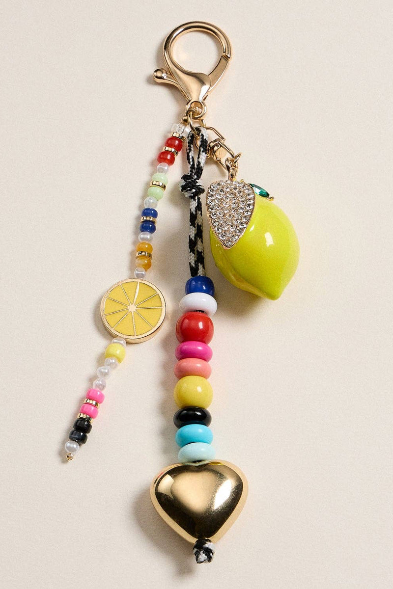 summer lemon charm keychain bag charm
