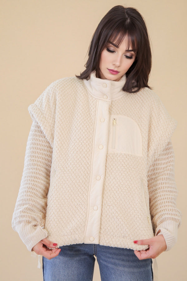 motorsport woven vest- ecru