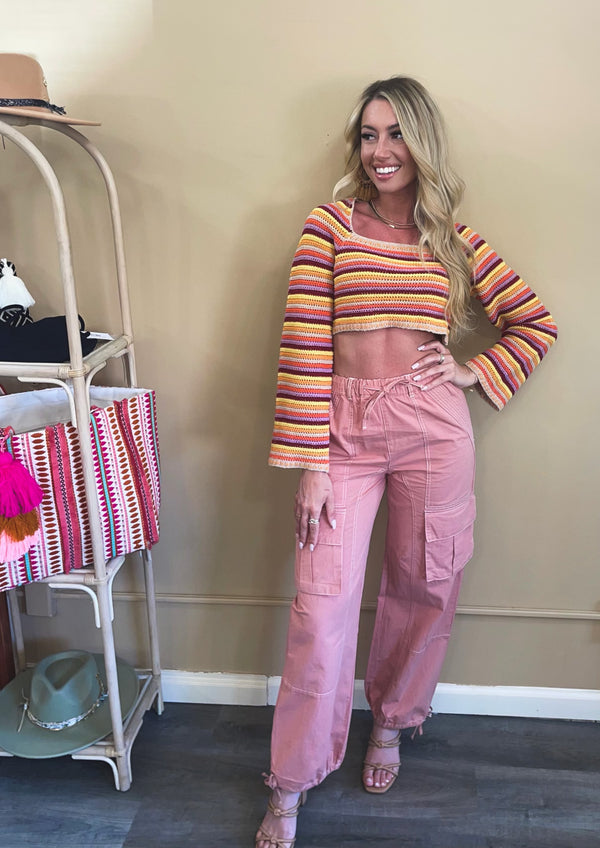 summer sunset knit long sleeve