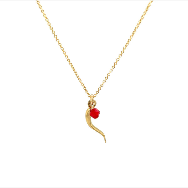 italian horn gold filled necklace
