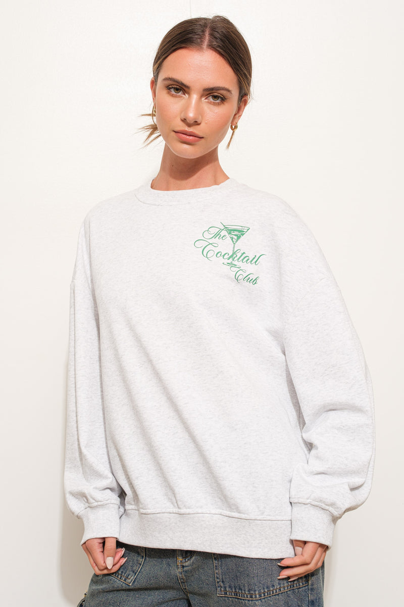 martini cocktail club sweatshirt