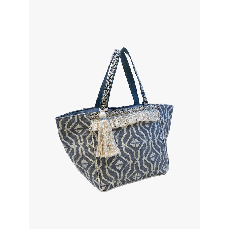 heather printed cotton tote bag