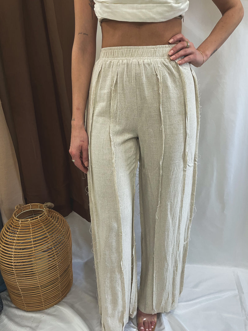 rough around the edges linen pants